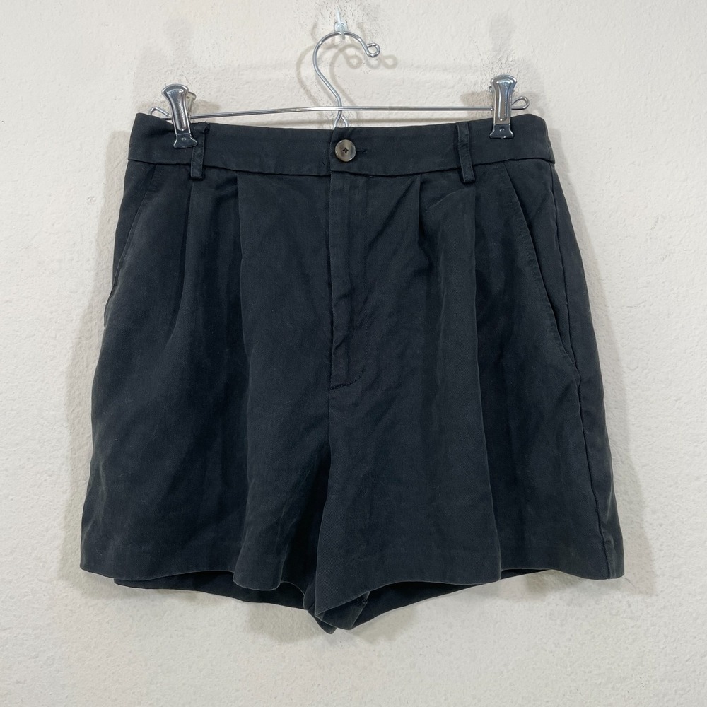 Reformation Mason Black Pleated Shorts Size 4 Women's High Rise Classic Straight